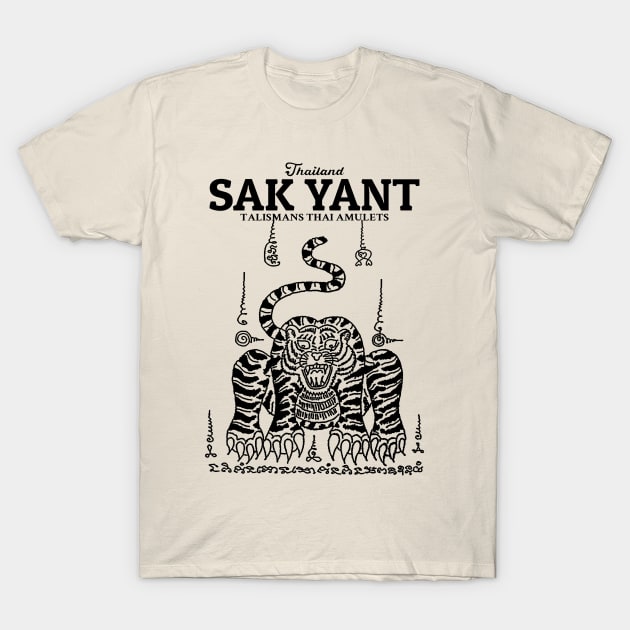 Muay Thai Sak Yant Tiger T-Shirt by KewaleeTee